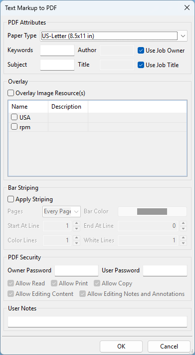 Text Markup to PDF
