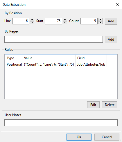 Data extraction rule