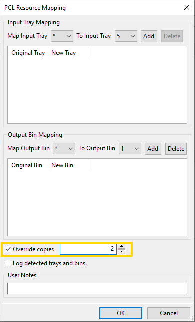 PCL Resource Mapper copies option